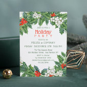 Vakantie Holly Floral Corporate Kerstfeest Kaart