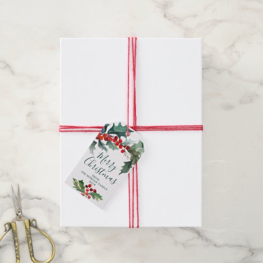 Vakantie Holly Kerstcadeau Tags Cadeaulabel (Met Touw)