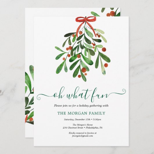 Vakantie Holly Kerstfeest Feestdagenkaart (Voorkant / Achterkant)