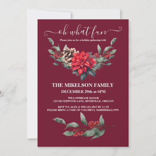 Vakantie Holly Kerstfeest Kaart (Voorkant)