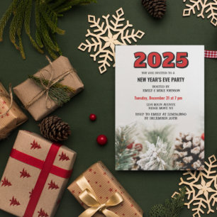 Vakantie Holly Kerstmis 2025 oudejaarsavond Kaart