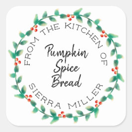 Vakantie Holly krans keuken trakteert cadeau label