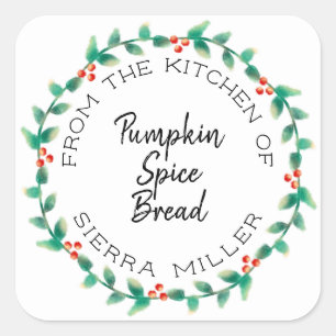 Vakantie Holly krans keuken trakteert cadeau label