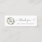 Vakantie holly krans op maat logo dank u classi mini visitekaartje (Voorkant)