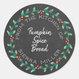 Vakantie Holly krans schoolbord keuken traktaties Ronde Sticker