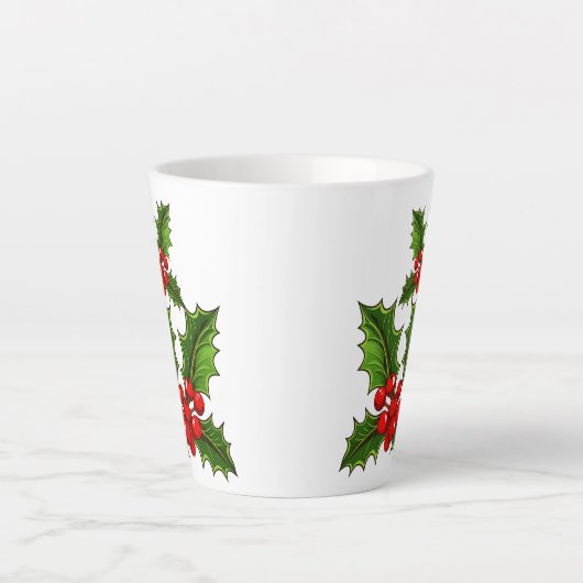 Vakantie Holly Latte Mok (Voorkant)