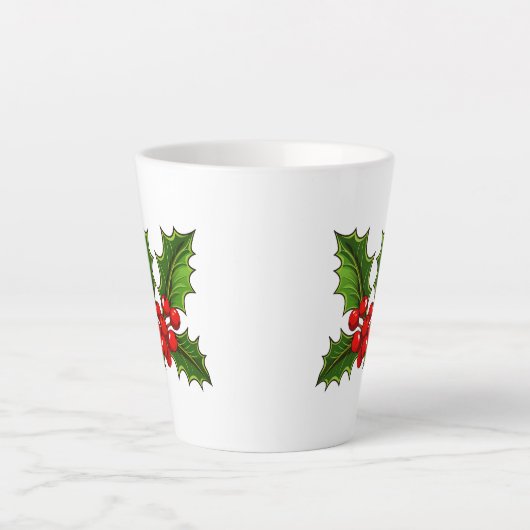 Vakantie Holly Latte Mok (Voorkant)