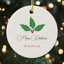 Vakantie Holly Merry Christmas Ornament