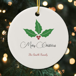 Vakantie Holly Merry Christmas Ornament