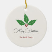Vakantie Holly Merry Christmas Ornament (Voorkant)