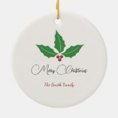 Vakantie Holly Merry Christmas Ornament (Achterkant)