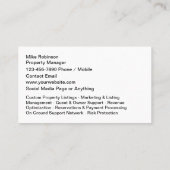 Vakantie Home Management Onroerend goed visitekaar Visitekaartje (Achterkant)
