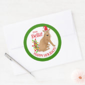 Vakantie Hond grappig humor schattig Ronde Sticker (Envelop)