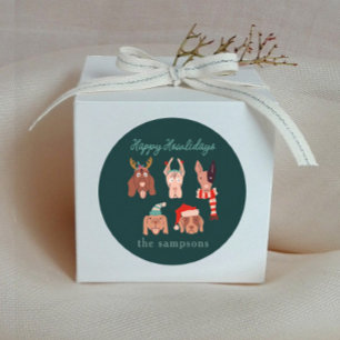 Vakantie Honden Happy Holidays Ronde Sticker