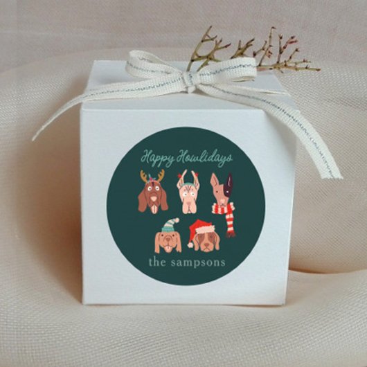 Vakantie Honden Happy Holidays Ronde Sticker