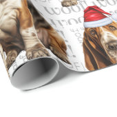 Vakantie Hondenliefhebber Basset Hound Kerstmis Cadeaupapier (Rol Hoek)