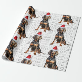 Vakantie Hondenliefhebber Black Tan Coonhound Kers Cadeaupapier