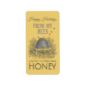 Vakantie honingadres Etiket Skep Yellow (Voorkant)