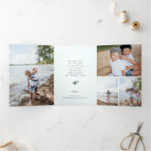 Vakantie Hoop Moderne Botanische Berry Foto Trifol Drieluik Uitnodiging (Binnen)