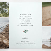 Vakantie Hoop Moderne Botanische Berry Foto Trifol Drieluik Uitnodiging (Binnenkant midden)