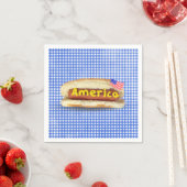 Vakantie hotdog op gingham servetten (Insitu)