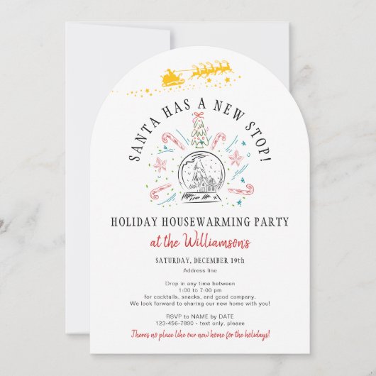 Vakantie Housewarming Open Huis Kerstfeest Kaart (Voorkant)