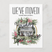 Vakantie housewarming open huis we hebben verhuisd aankondigingskaart (Voorkant)