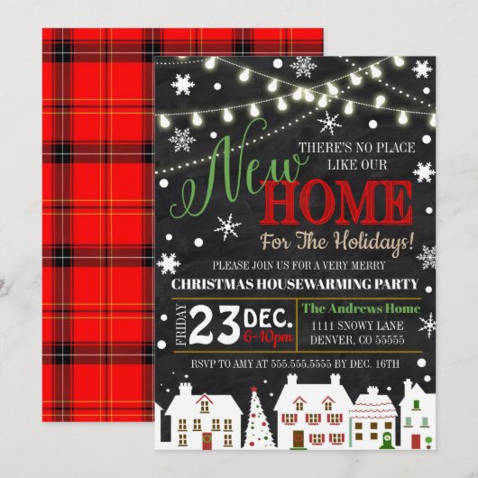 Vakantie housewarming party uitnodiging (Voorkant / Achterkant)