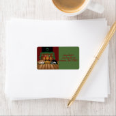 Vakantie Huskies bij de open haard Adresetiketten Etiket (Insitu)