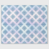 Vakantie - Ice Blue Snowflakes Iridescent Faux Foi Cadeaupapier (Vlak)