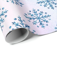 Vakantie - Ice Blue Snowflakes Iridescent Faux Foi