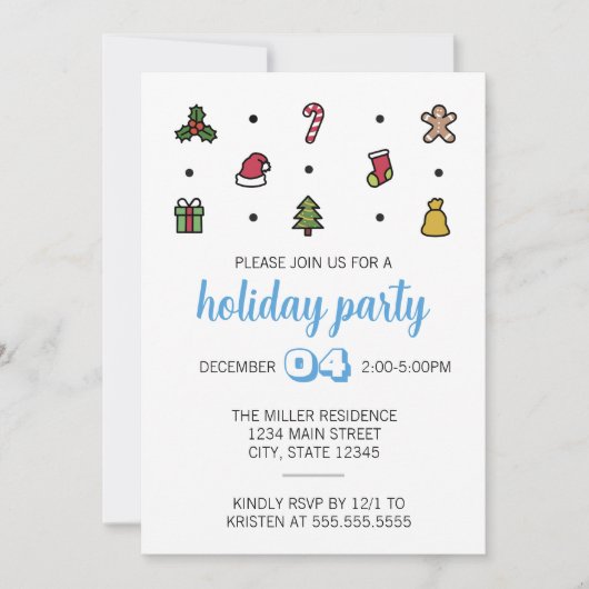 Vakantie Iconen Party uitnodiging (Voorkant)