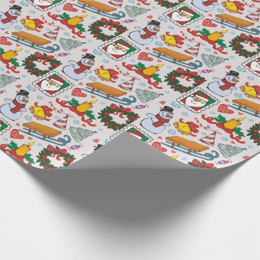 Vakantie Icons Santa Sleigh Feestelijke Kerstcadea Cadeaupapier (Hoek)
