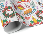 Vakantie Icons Santa Sleigh Feestelijke Kerstcadea Cadeaupapier (Rol Hoek)