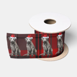Vakantie Ierse Wolfshond Hond Rood Kerstmis Plaid Satijnen Lint