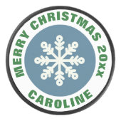 Vakantie IJshockey Puck / Kerstmis Sneeuwvlok (Voorkant)