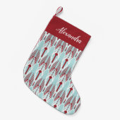 Vakantie Ikat patroon gepersonaliseerd Kleine Kerstsok (Voorkant (Hangend))