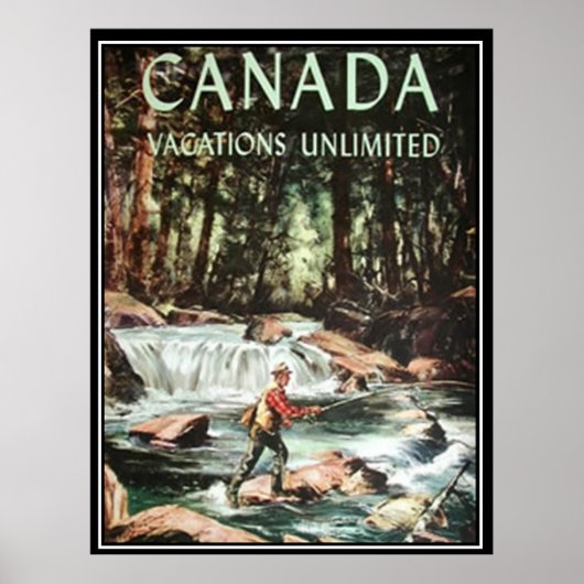 Vakantie in Canada Oude Reisposter Poster (Voorkant)