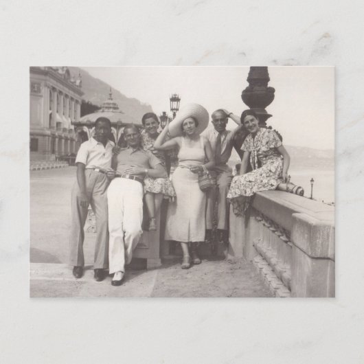 Vakantie in Cannes, Frankrijk, jaren dertig Feestdagenkaart (Voorkant)