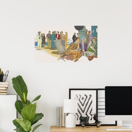 Vakantie in de oude stijl, passagiers cruiseschip poster (Thuiskantoor)