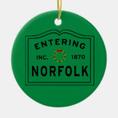 Vakantie in de stad Norfolk MA Keramisch Ornament (Voorkant)