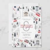 Vakantie in de uitnodiging voor kerstfeest in de s (Voorkant)