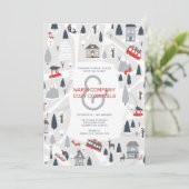 Vakantie in de uitnodiging voor kerstfeest in de s (Staand voorkant)