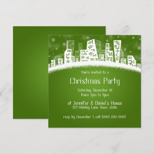 Vakantie in de uitnodigingen van de stad (Voorkant / Achterkant)