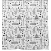 Vakantie in Europa Douchegordijn (Voorkant)