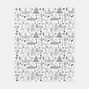 Vakantie in Europa Fleece Deken