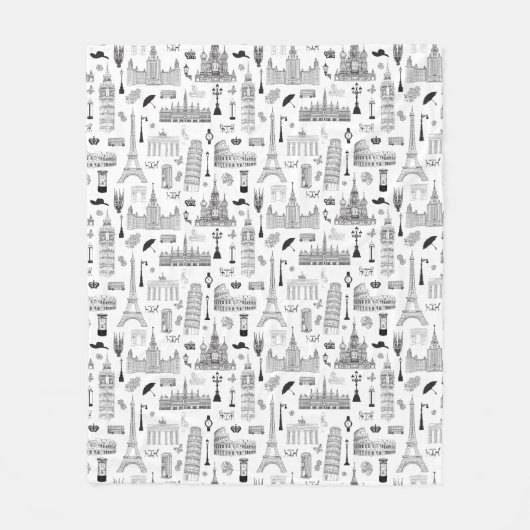 Vakantie in Europa Fleece Deken (Voorkant)