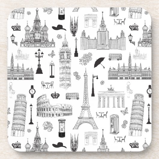 Vakantie in Europa Onderzetter (Voorkant)