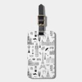 Vakantie in Europa Patroon Bagagelabel (Voorkant verticaal)