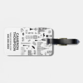 Vakantie in Europa Patroon Bagagelabel (Achterkant horizontaal)